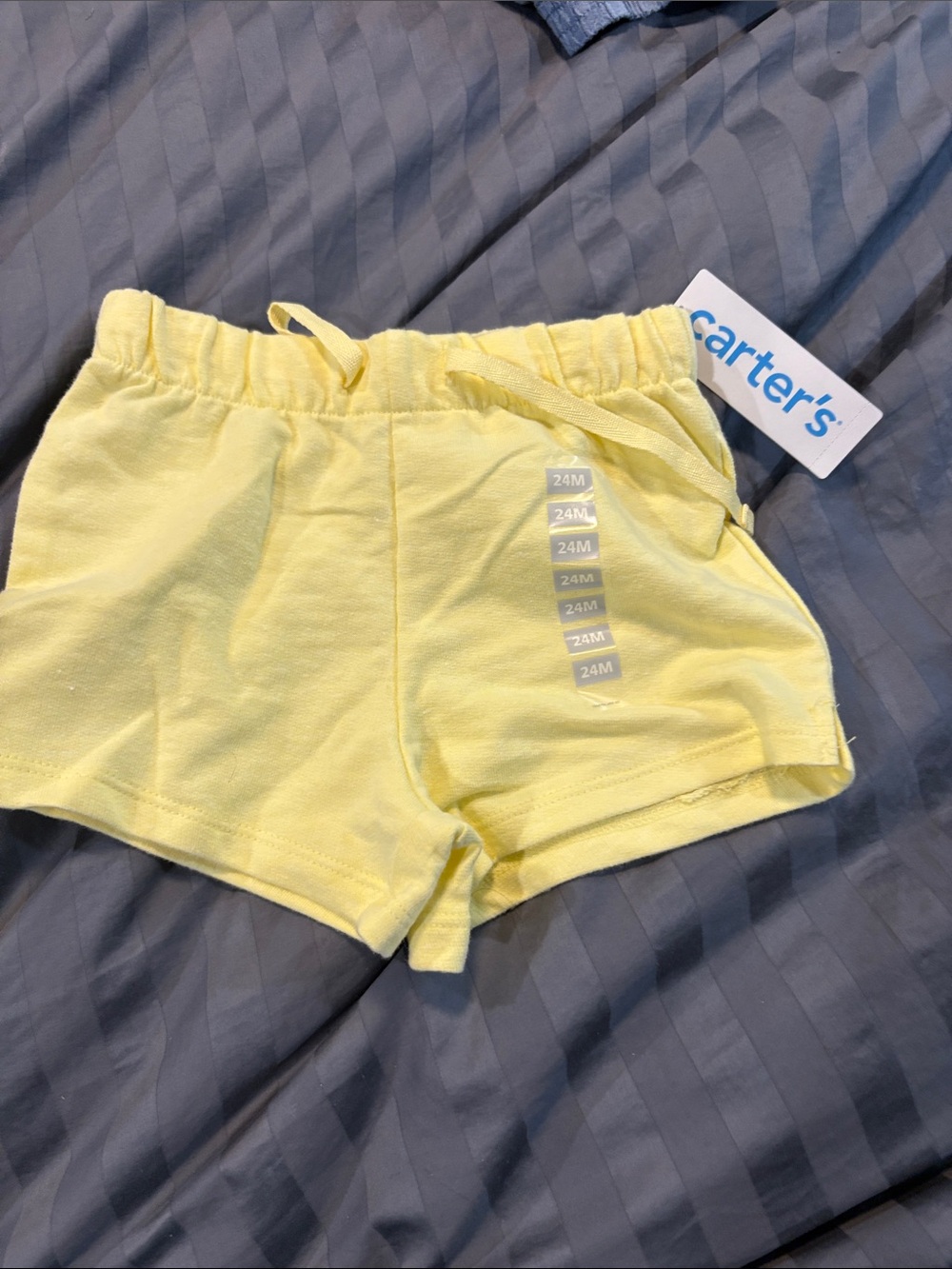 Carter's Soft Yellow Elastic-Waist Baby Shorts
